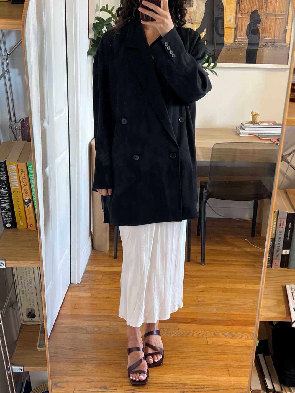 COS Black Oversized Double-Breasted Blazer Jacket - Picture 3 of 7